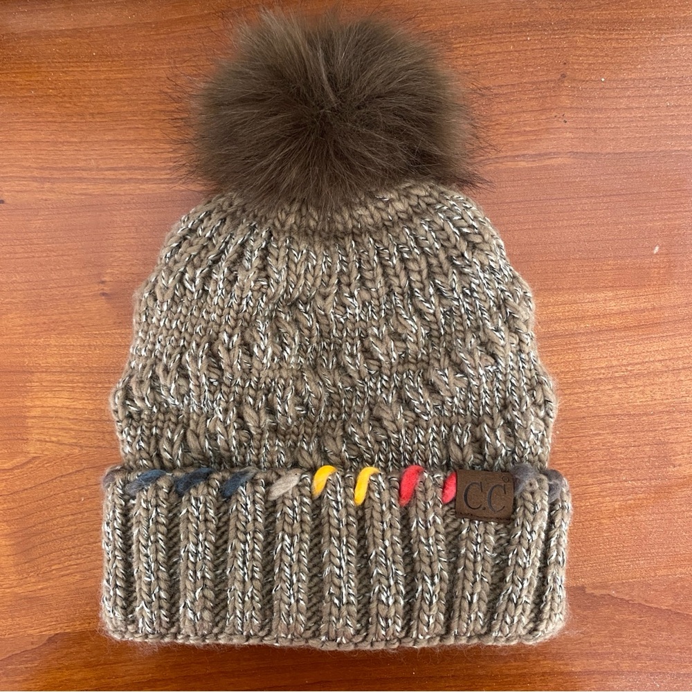 NWOT C.C Chunk Beanie w/ PomPom